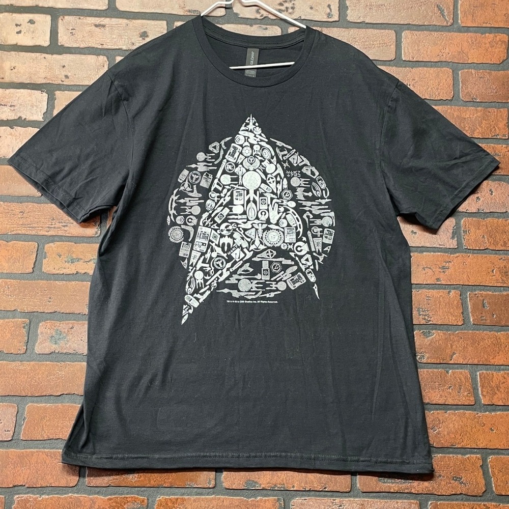 Gildan Star Trek Mosaic Starfleet Delta Graphic Tee Men's M/L Sci-Fi Fan Shirt‎